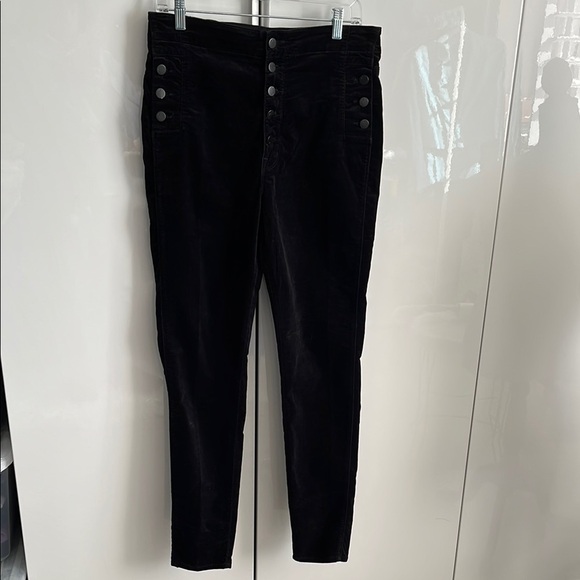J BRAND Natasha Sky High Skinny Black Velvet Pants, Size 30/31 - Picture 2 of 11
